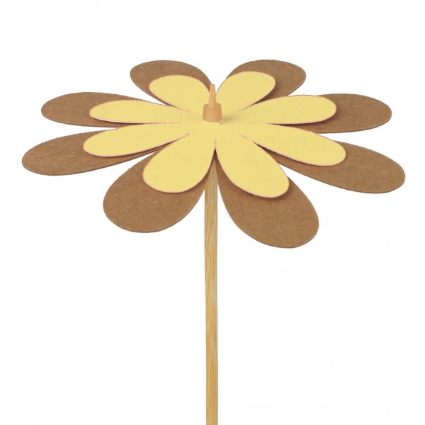 Beistecker Blume Kraftpapier gelb 8cm (25 Stück)