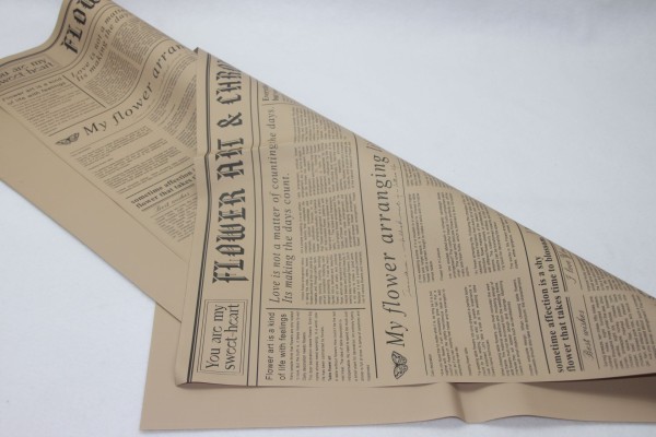 Blumenfolie Bögen 57x57cm Newsexpress natur-schwarz á 20