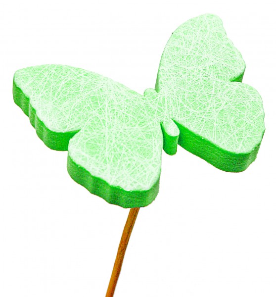 Beistecker Schmetterling Schaum grün 7cm (25 Stück)