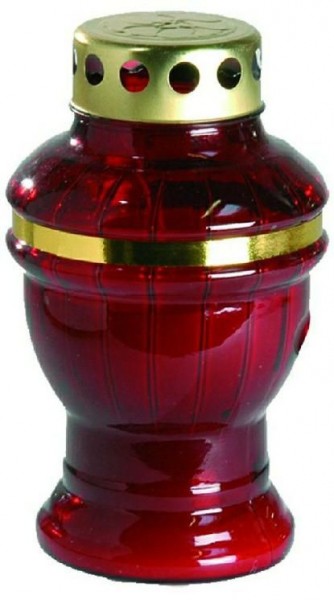 Grablicht H23cm rot