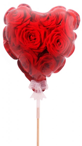 Beistecker Herzballon Rose (10 Stück)