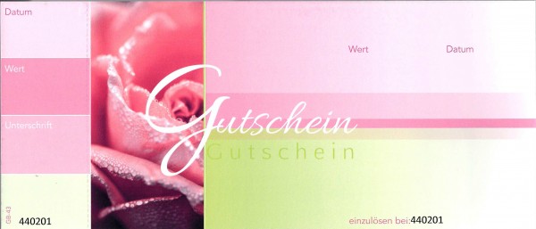 Gutscheine grün-rosa (50 Stück)