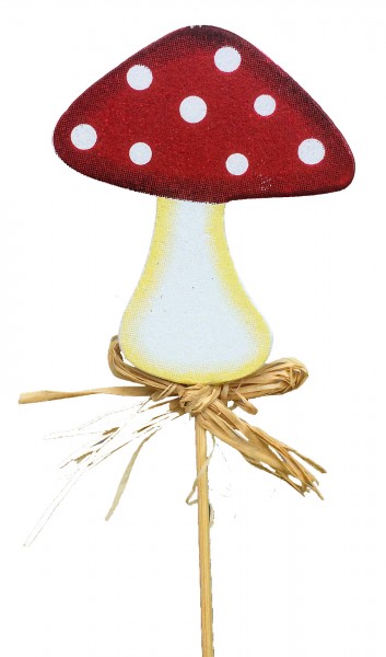 Beistecker Herbst Pilze 6,5 cm auf 25cm Stock (12 Stück)
