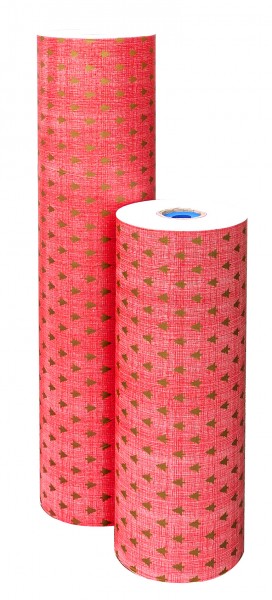 Weihnachtspapier 75cm 30g Zauberwald rot-gold (10kg)