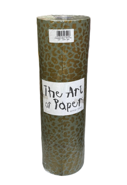 Blumenpapier 50cm 35g "Leopard" salbei-gold