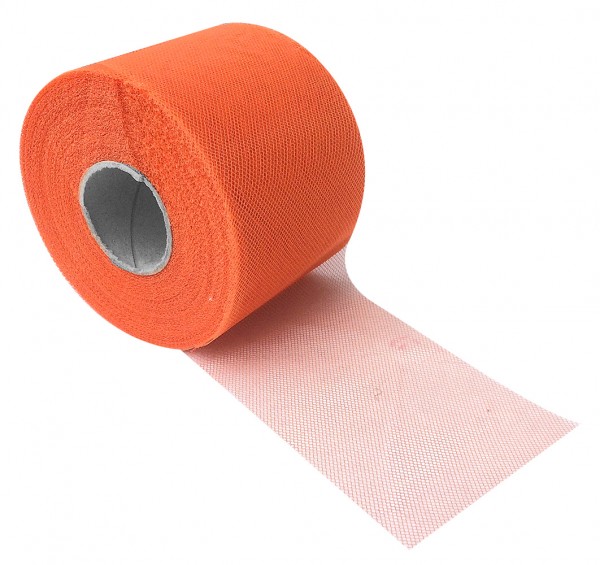 Tüll Uni Color 8cm x 60m kürbisorange No. 28