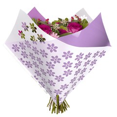 Tüten 35/35 Oblique Clear Flowers lila OPP50 (25 Stück)