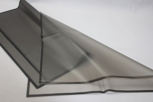 Blumenfolie Bögen 57x57cm Uni anthrazit m. Rand schwarz á 20