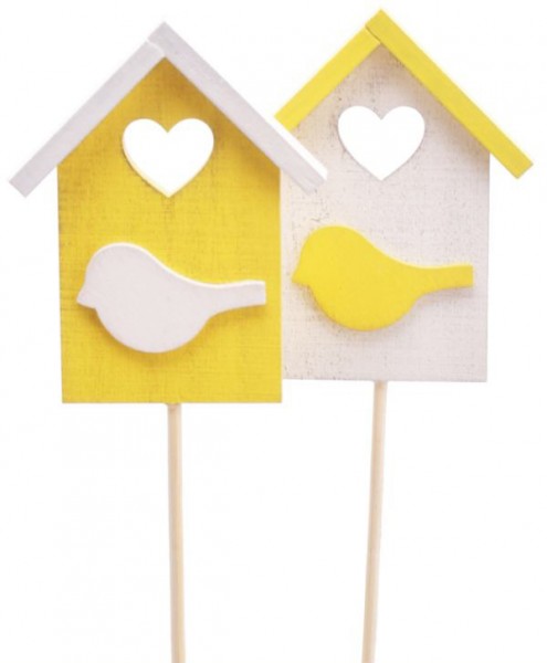 Beistecker Vogelhaus "Happy Home" gelb-weiss (25 Stück)