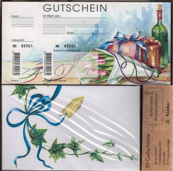 Gutscheine Kadobox Tulpe&Flasche (50 Stück)