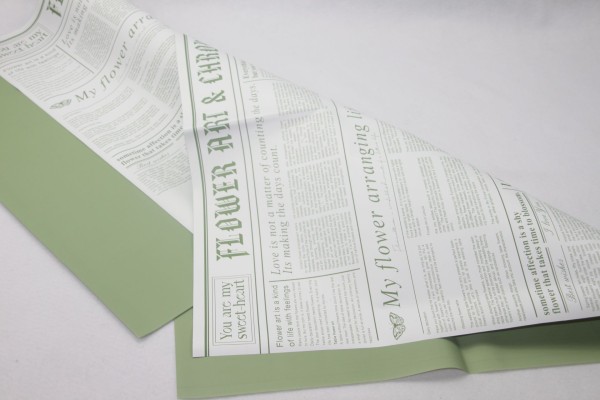 Blumenfolie Bögen 57x57cm Newsexpress weiß-grün á 20