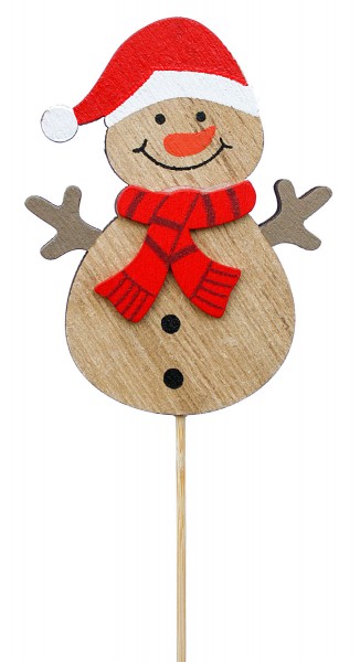 Beistecker Schneemann Holz 6,5x8cm (10 Stück)