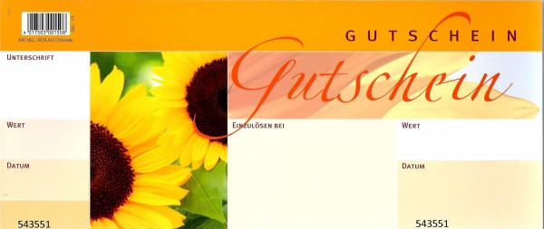 Gutscheine Sonnenblume (50 Stück)