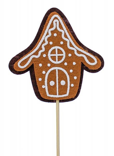 Beistecker Pfefferkuchen Haus Filz 8,5x8,5cm (8 Stück)