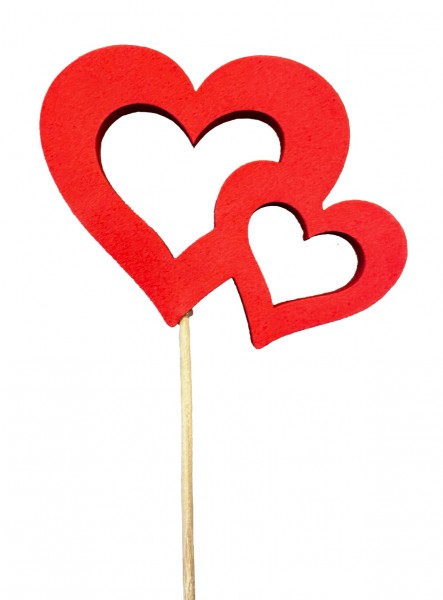 Beistecker OTH Herz Schaum 10x7cm rot á 8 Stck