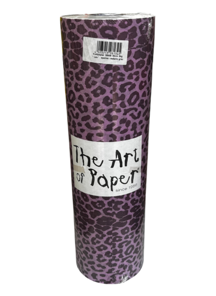 Blumenpapier 50cm 35g "Leopard" opaline-metallic grau