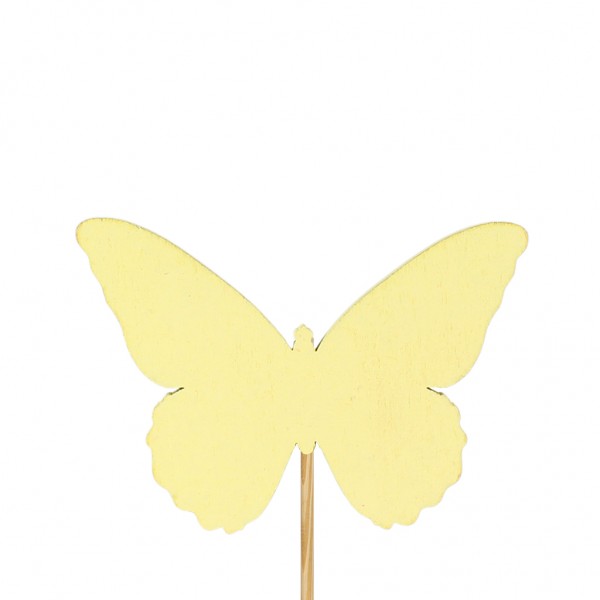 Beistecker Schmetterling Ivy 6x8cm 12cm gelb (24 Stück)