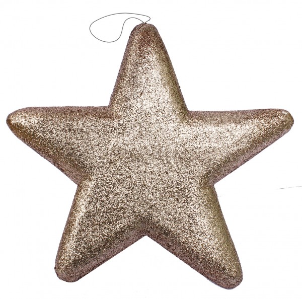 Aufhänger Glitterstern 25x25cm champagner 25x25cm