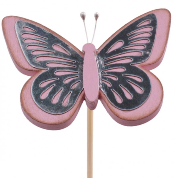 Beistecker Schmetterling Tess rosa 9cm (25 Stück)