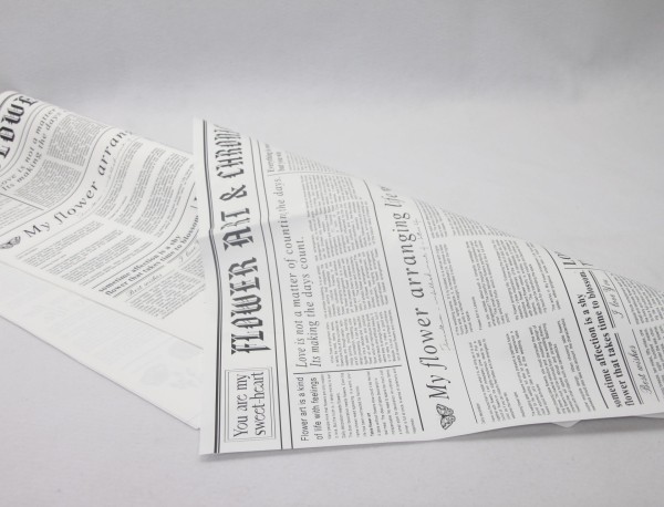 Blumenfolie Bögen 57x57cm Newsexpress weiß-schwarz á 20