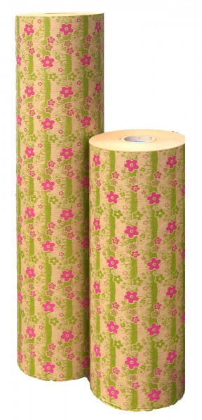 Blumenpapier 75cm 32g Frühlingsboten pink-grün (12kg)