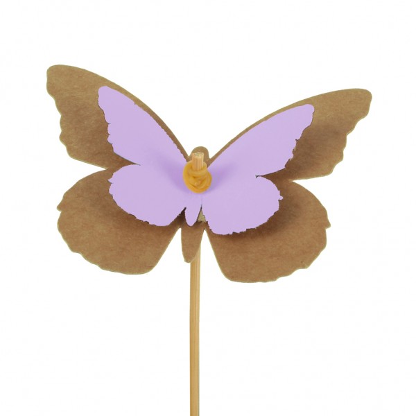 Beistecker Schmetterling Kraftpapier 7x9cm lila (25 Stück)